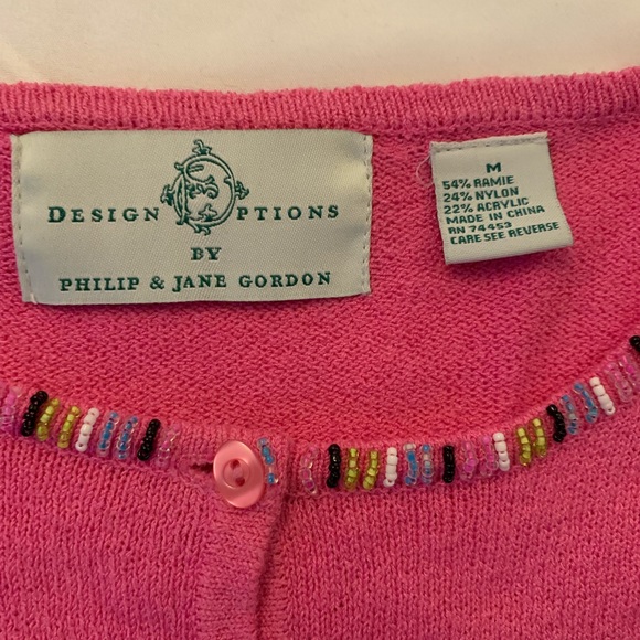 Design Options by Philip & Jane Gordon pink cardigan….EUC!! - Picture 2 of 8